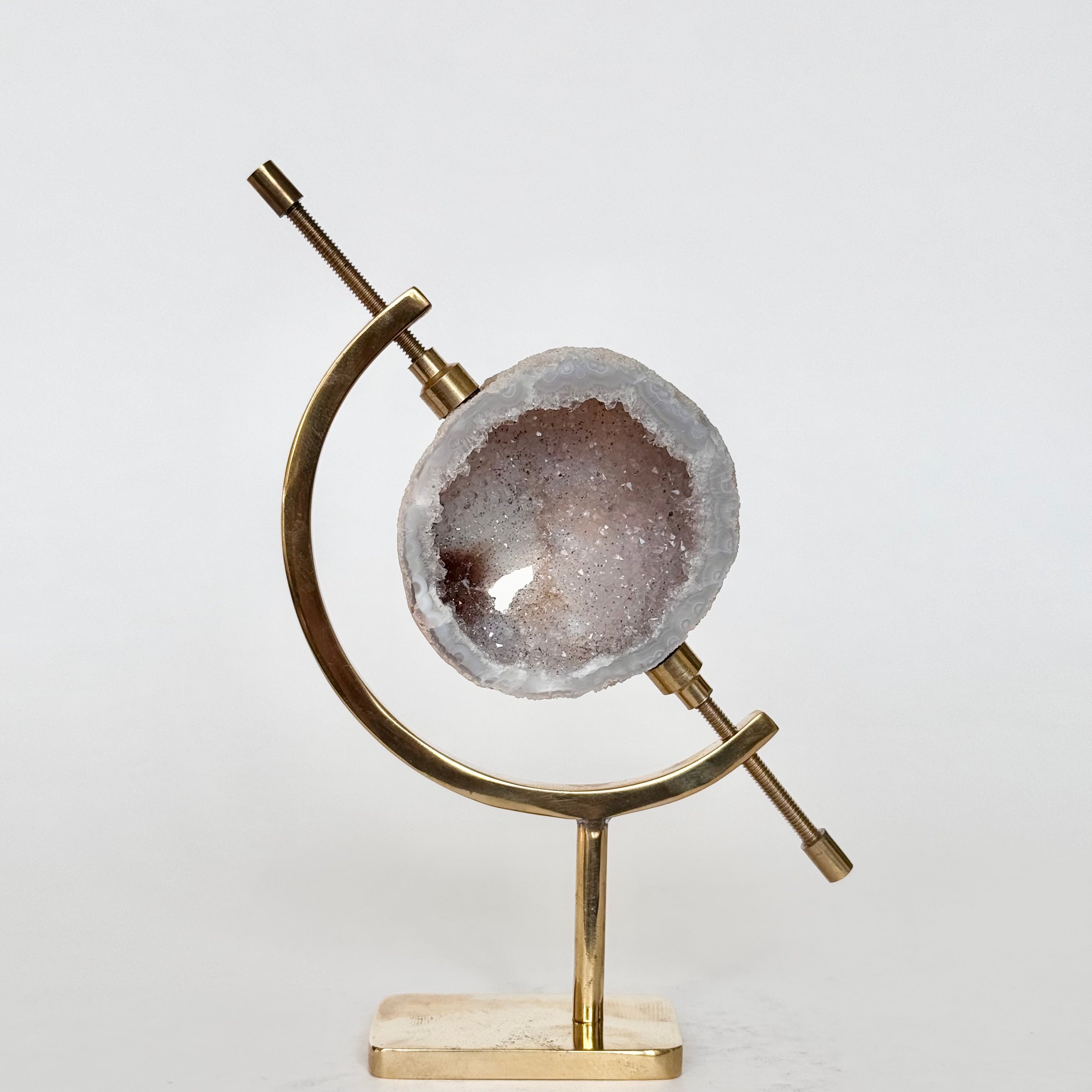 Geode + Brass Arc Stand