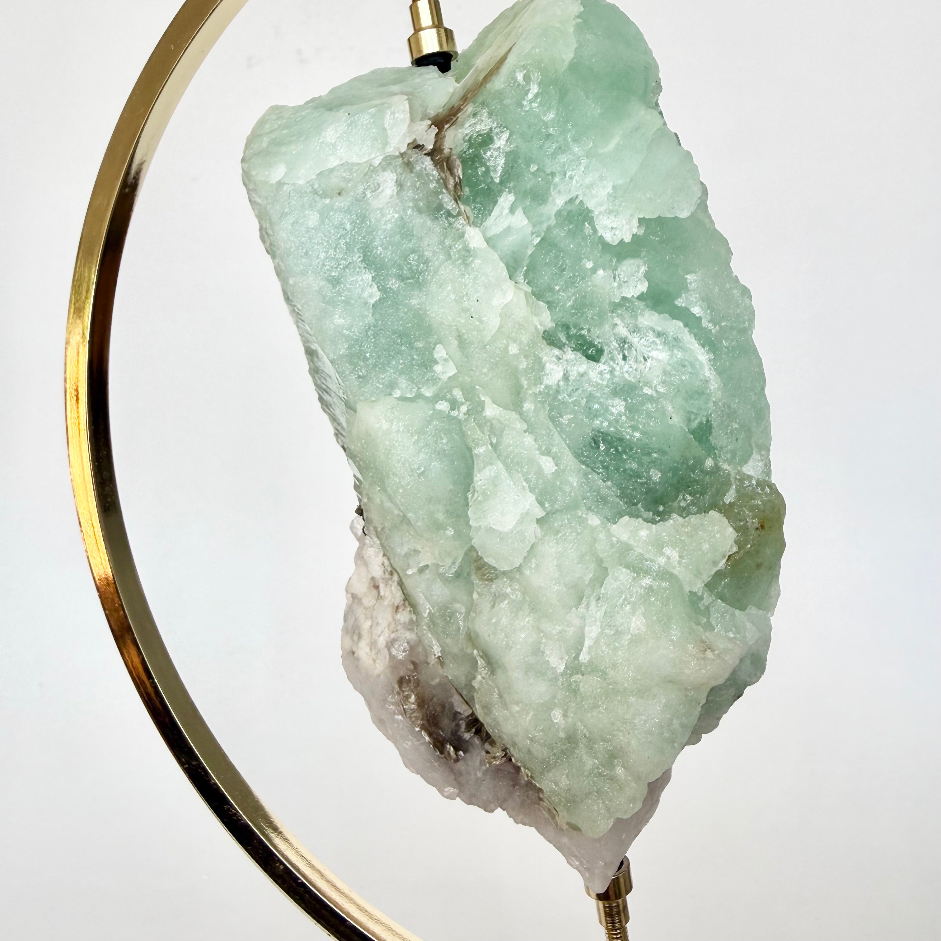 Aquamarine + Brass Arc Stand