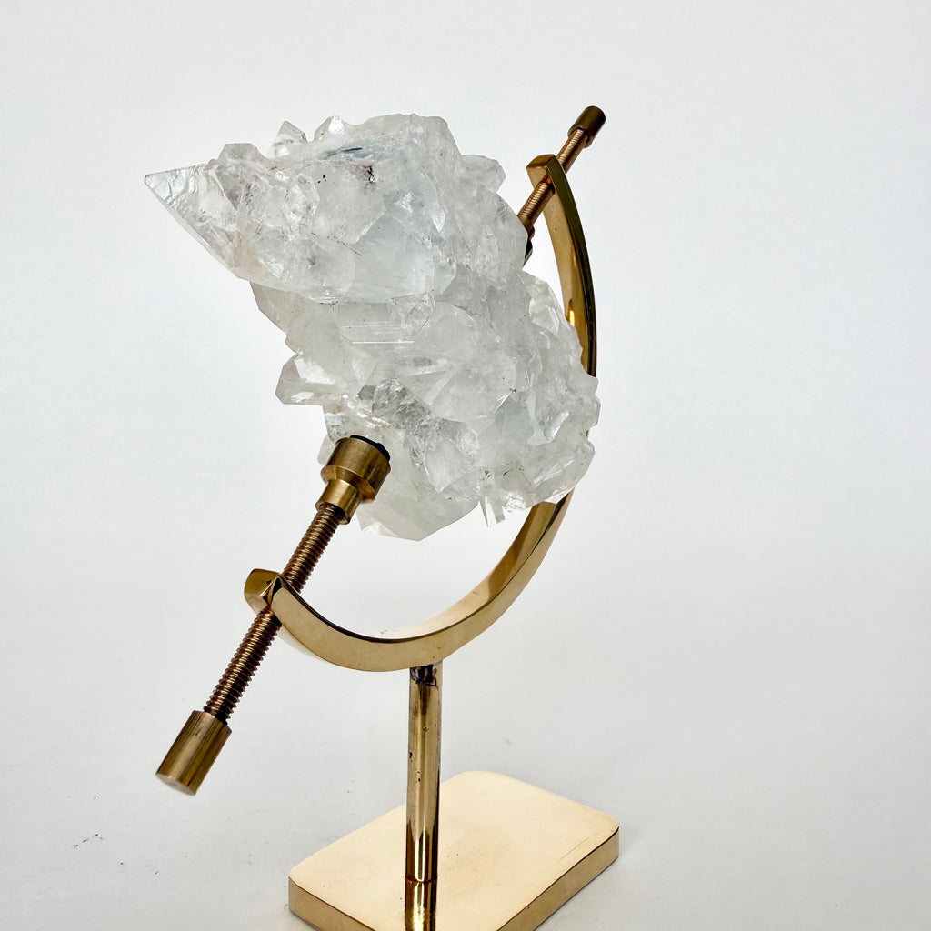Apophyllite + Brass Arc Stand