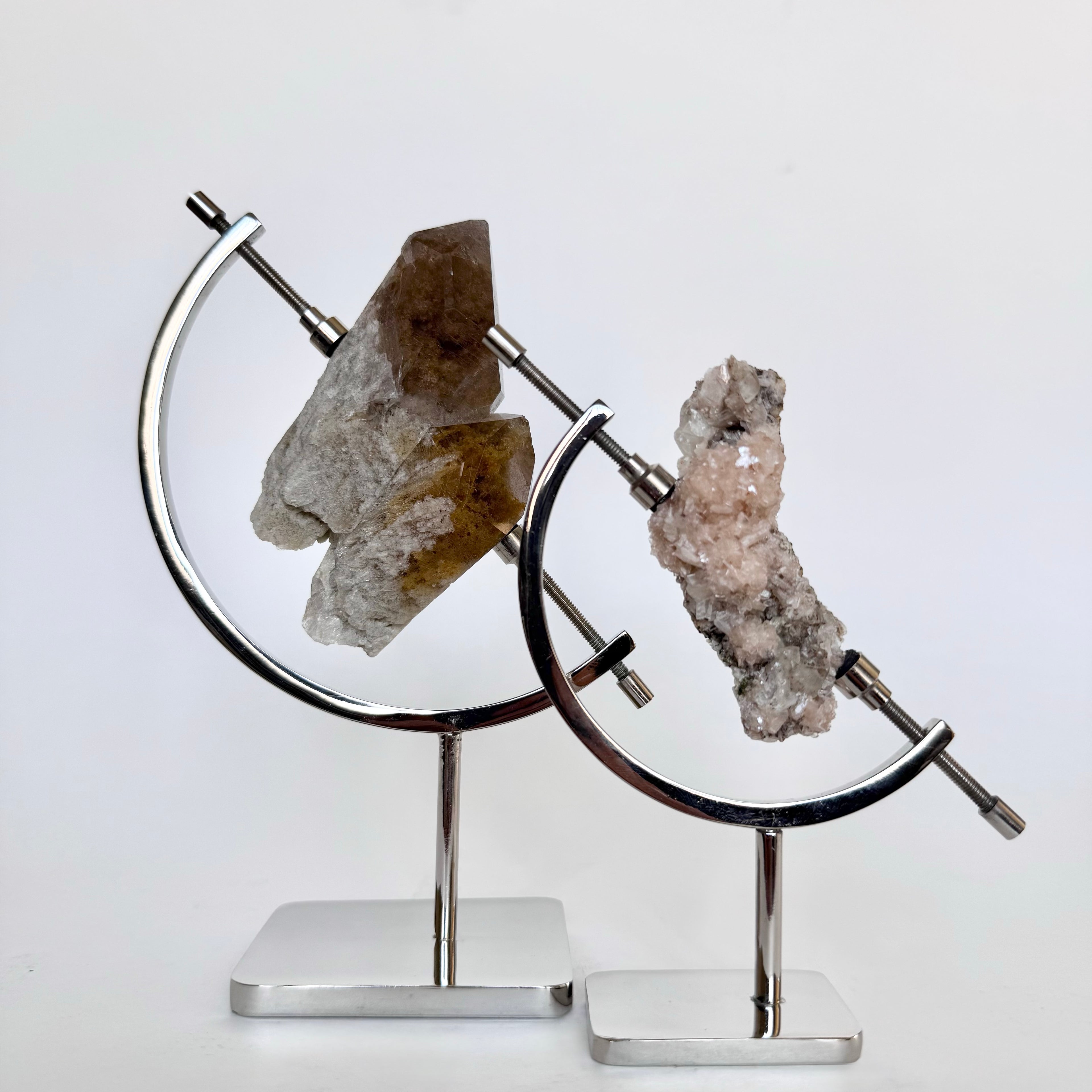 Smoky Quartz + Chrome Arc Stand