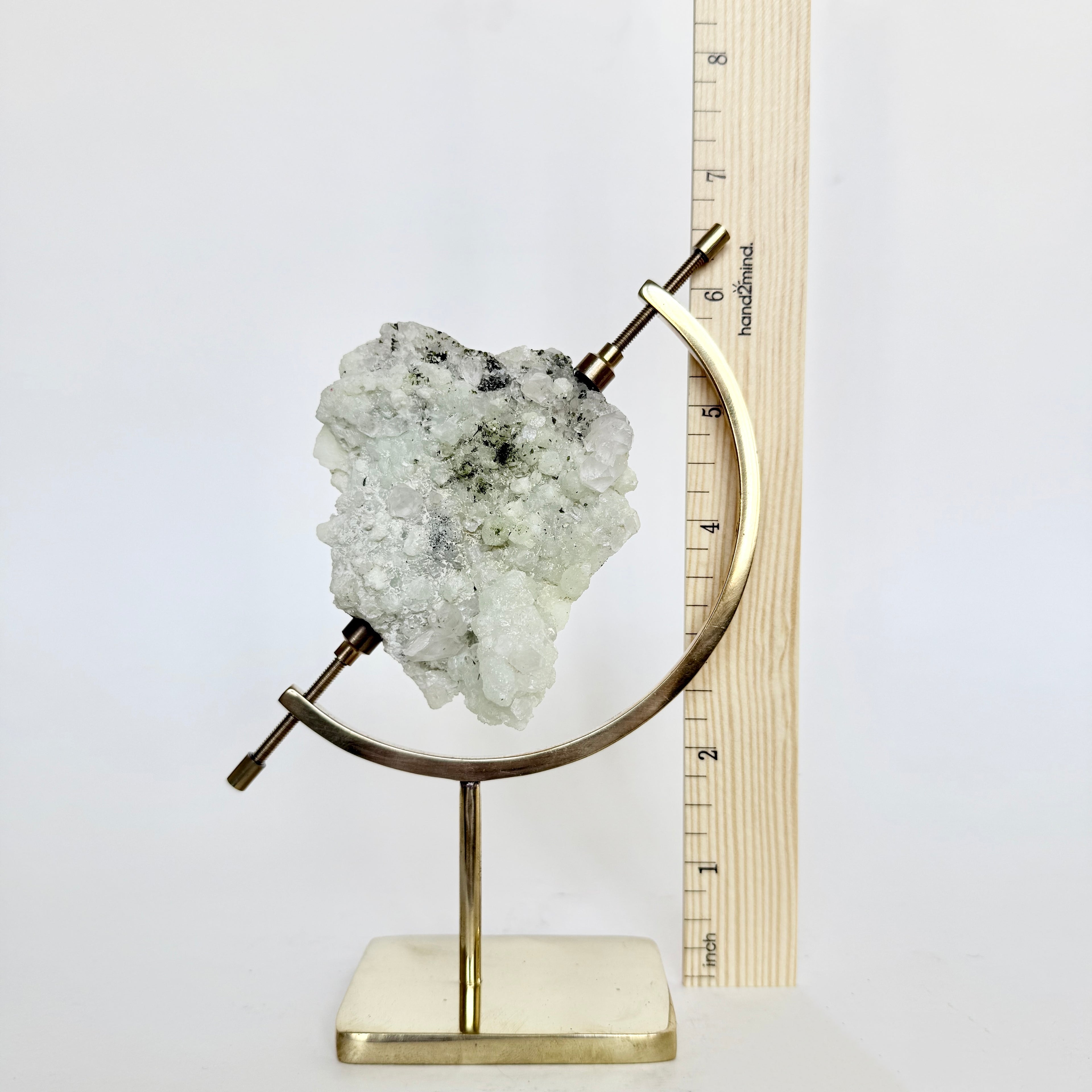 Green Tourmaline + Brass Arc Stand