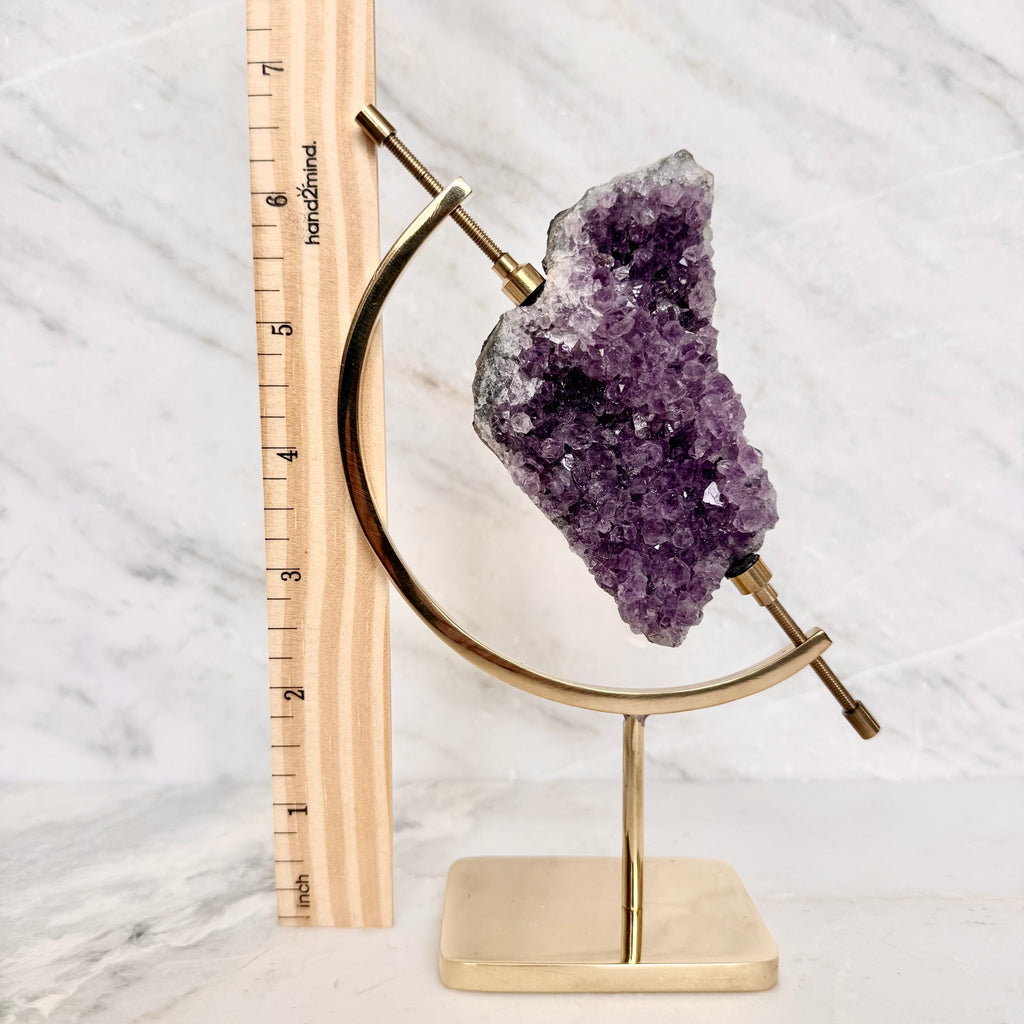 Amethyst + Brass Arc Stand