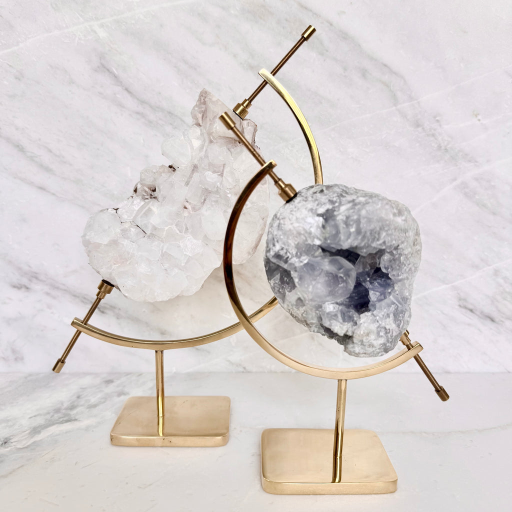 Apophyllite + Brass Arc Stand