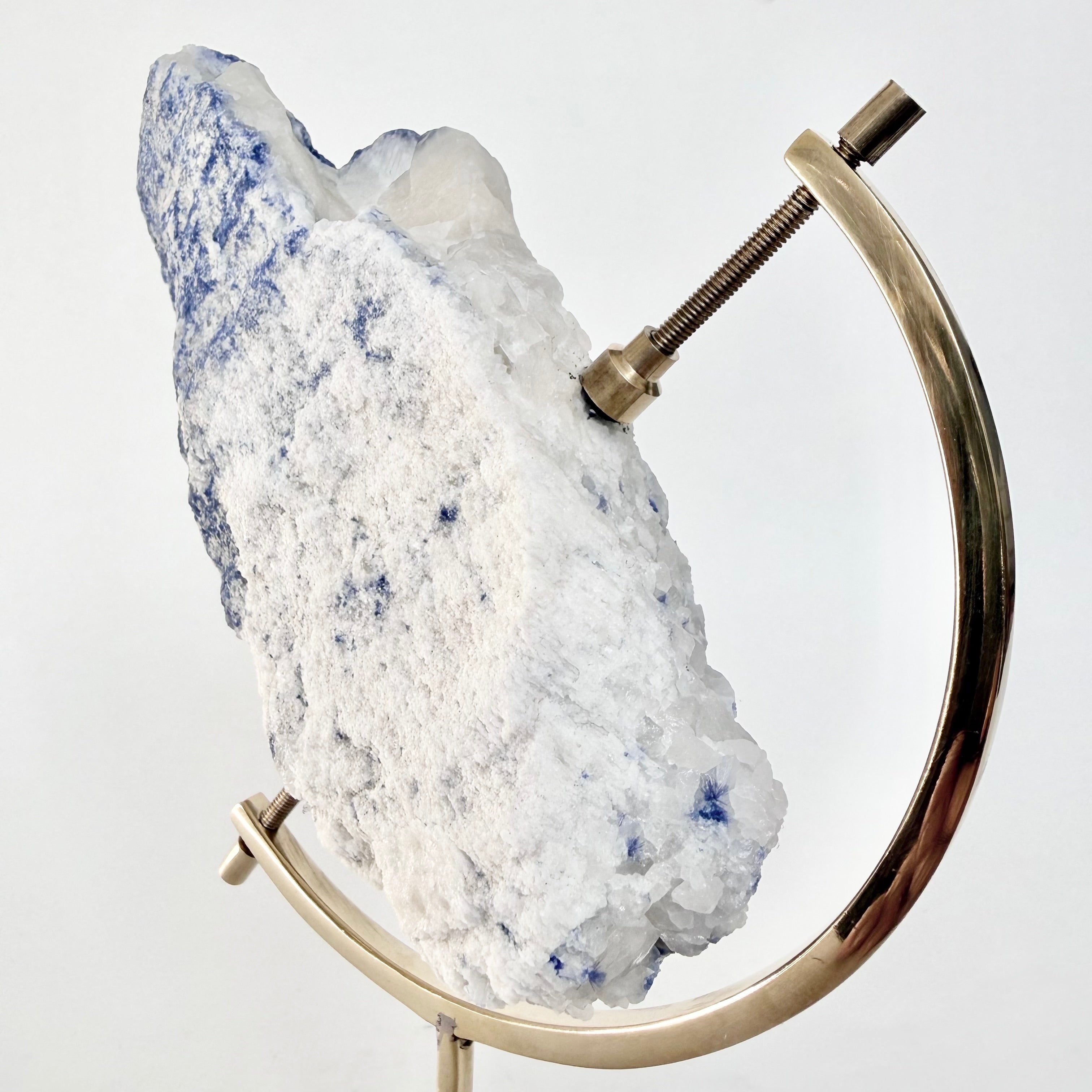 Blue Kyanite + Brass Arc Stand