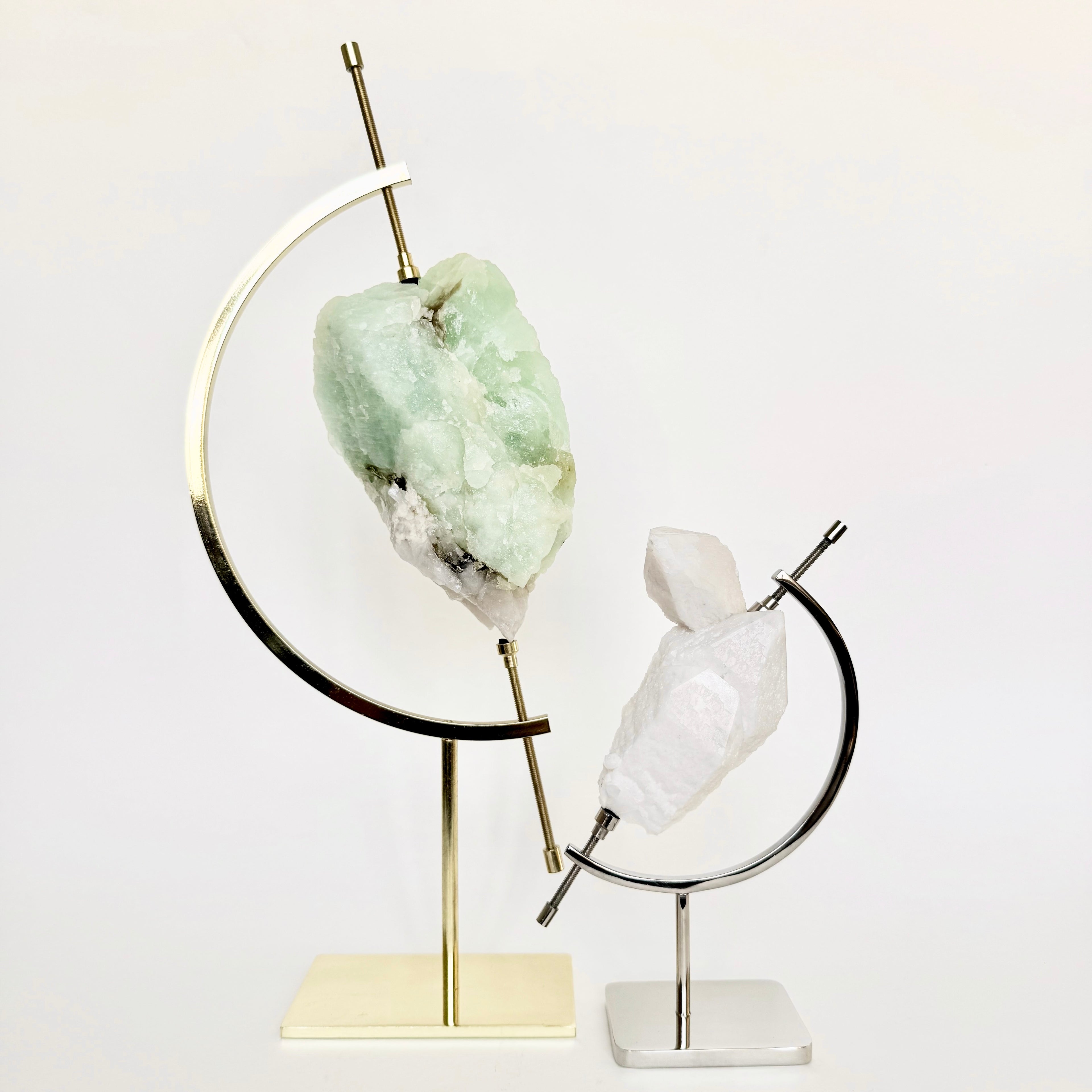 Aquamarine + Brass Arc Stand