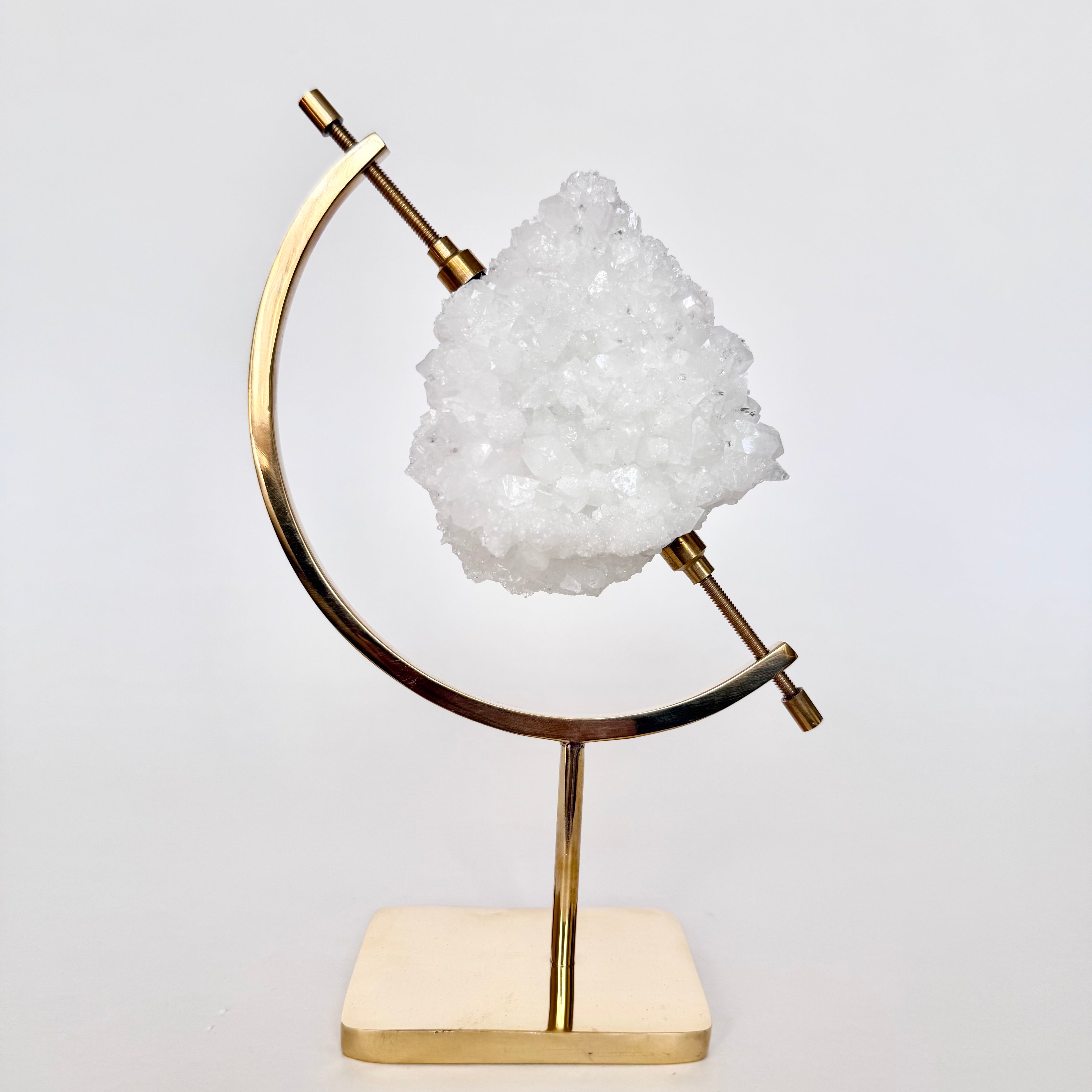 Calcite + Brass Arc Stand