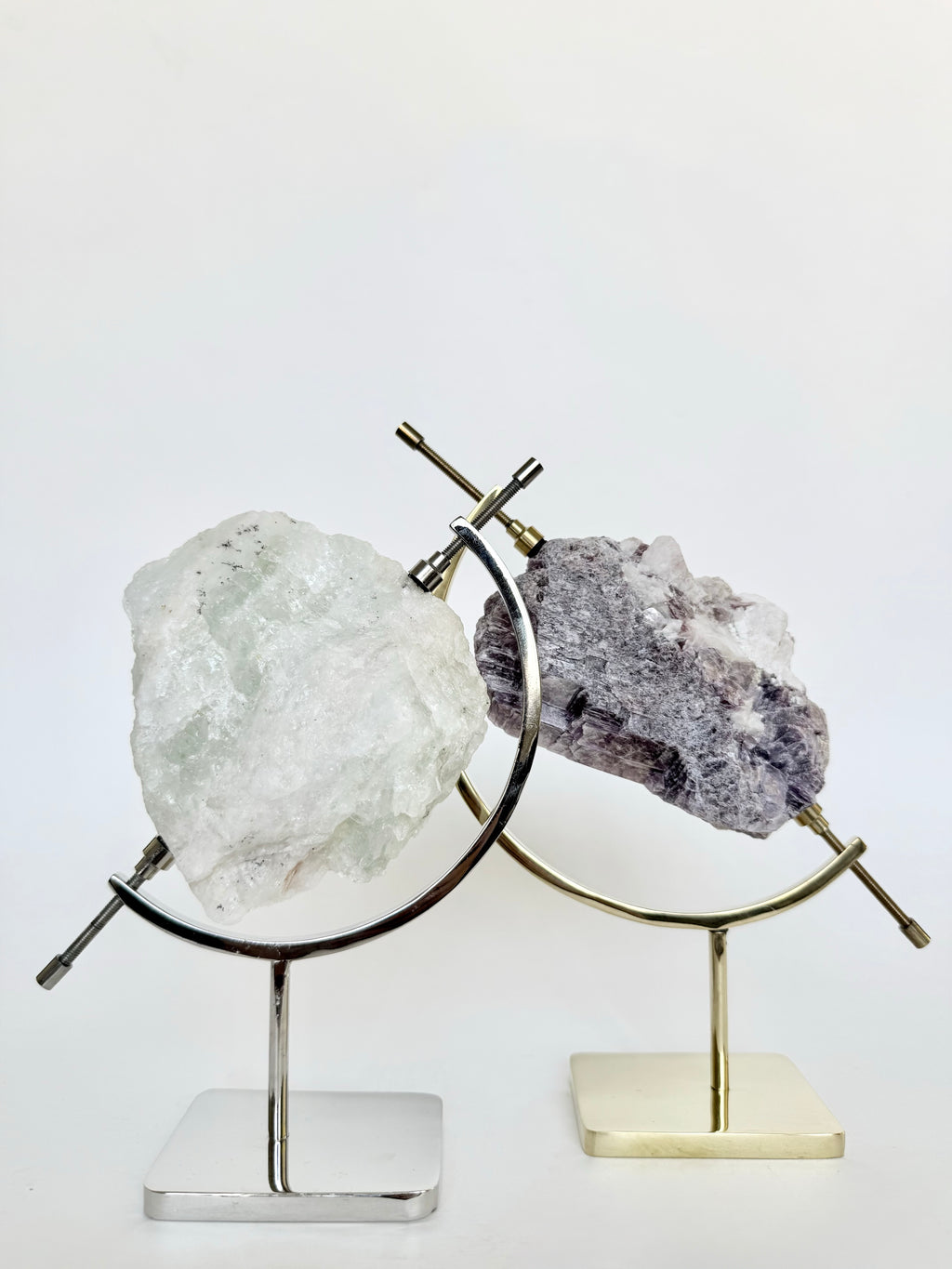 Lepidolite + Brass Arc Stand
