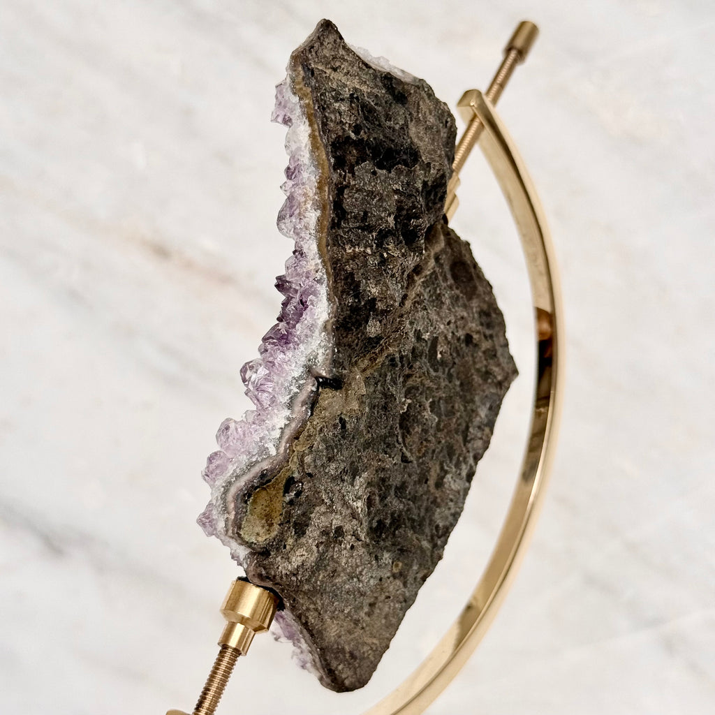 Amethyst + Brass Arc Stand