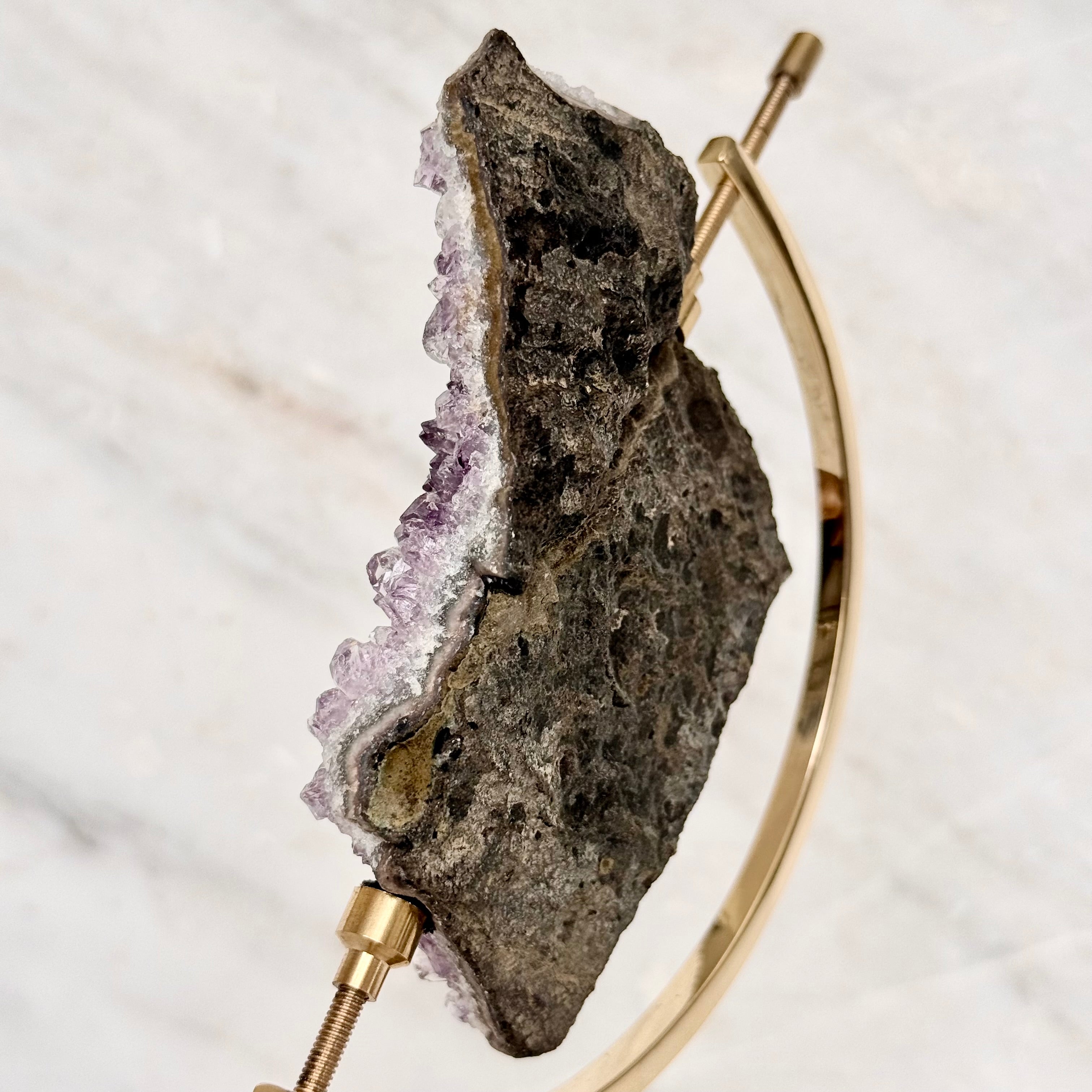 Amethyst + Brass Arc Stand