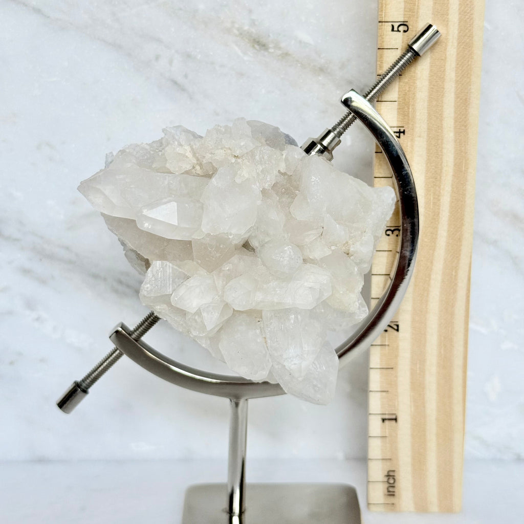 Clear Quartz + Chrome Arc Stand