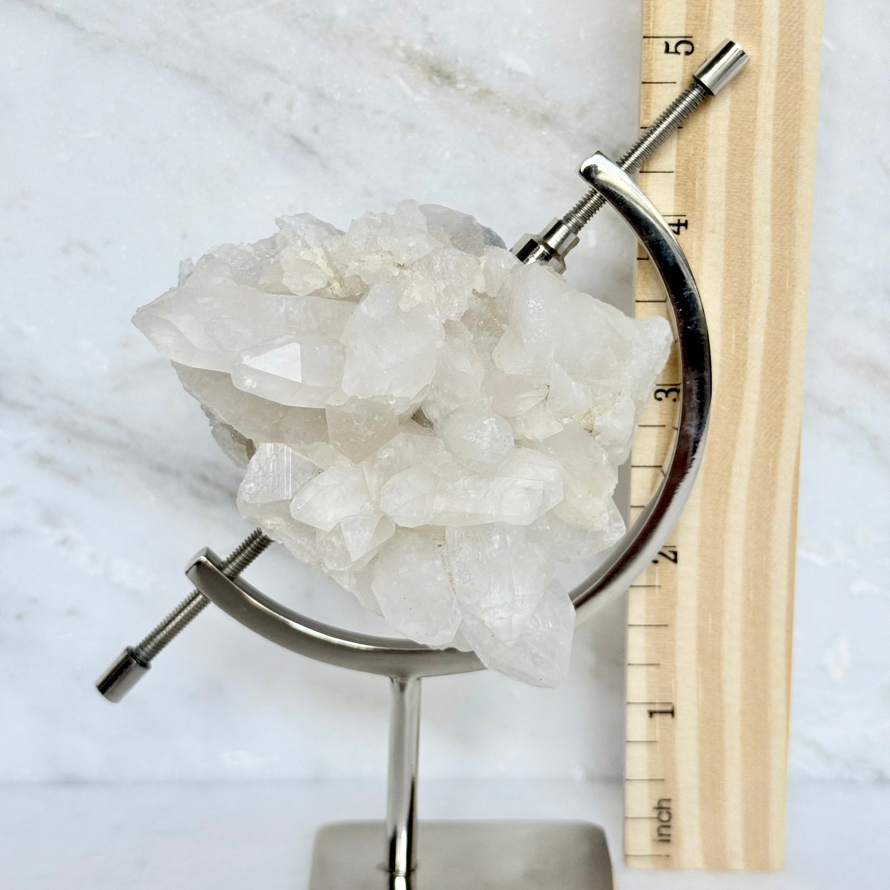 Clear Quartz + Chrome Arc Stand