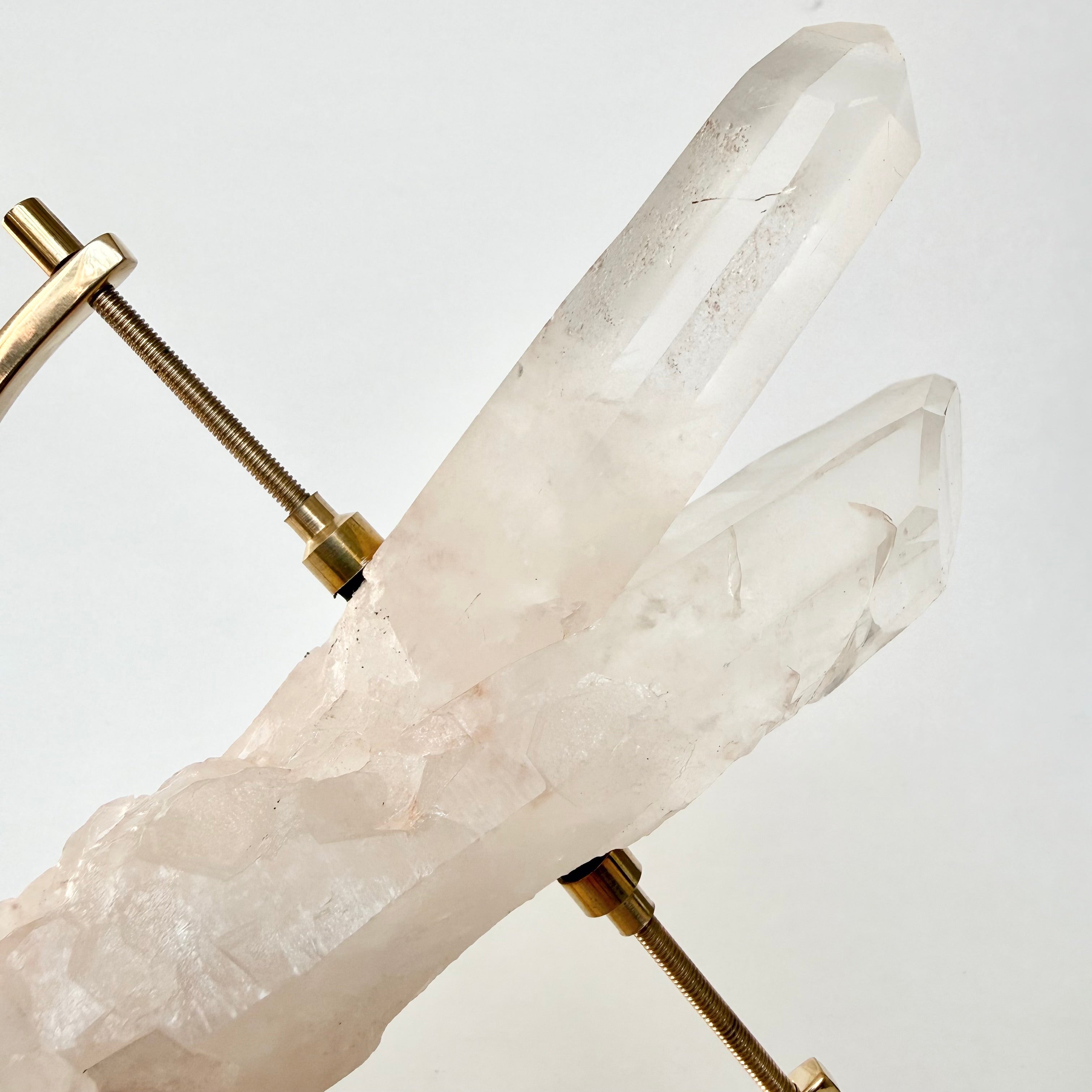 Clear Quartz + Brass Arc Stand