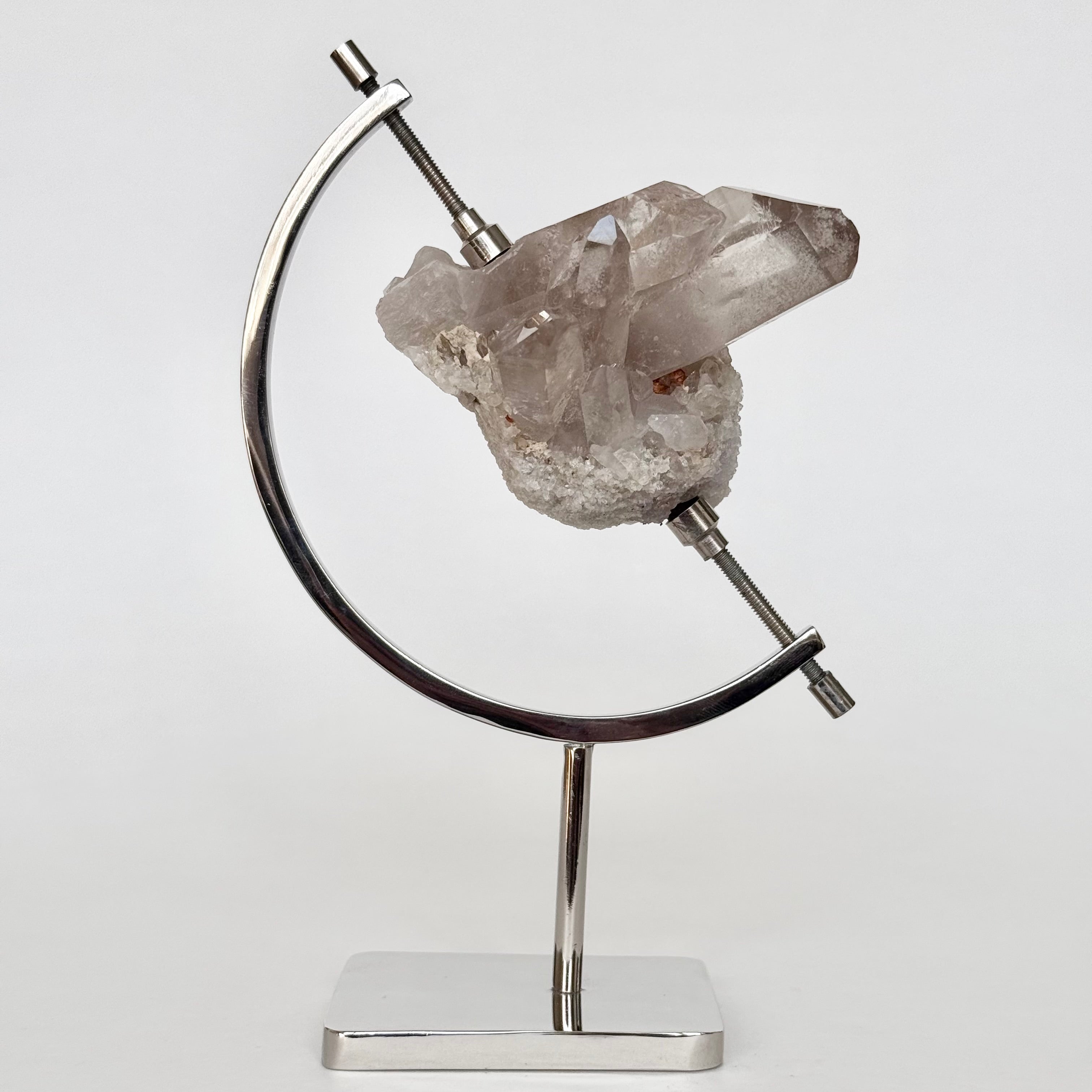 Smoky Quartz + Silver Arc Stand