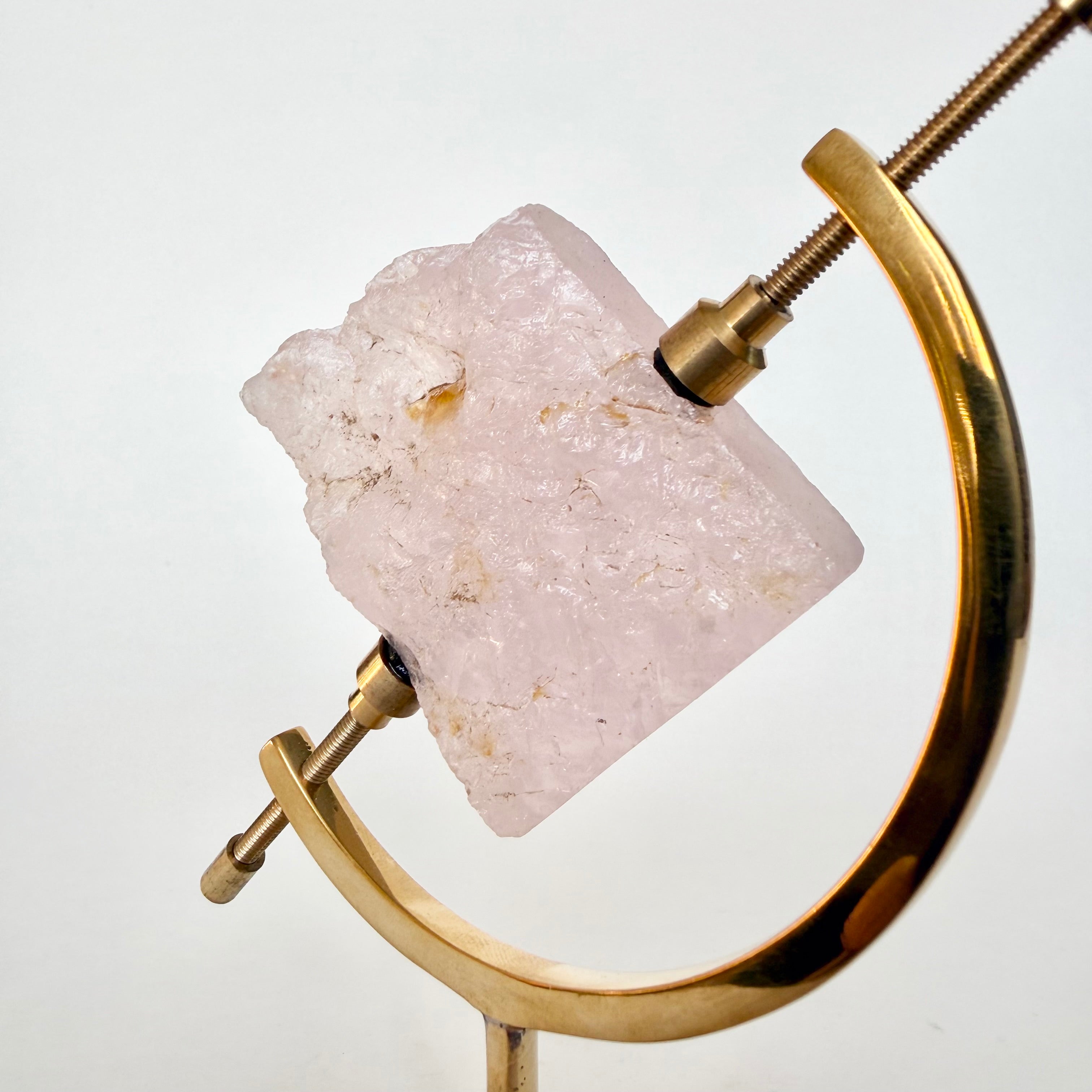 Rose Quartz + Brass Arc Stand
