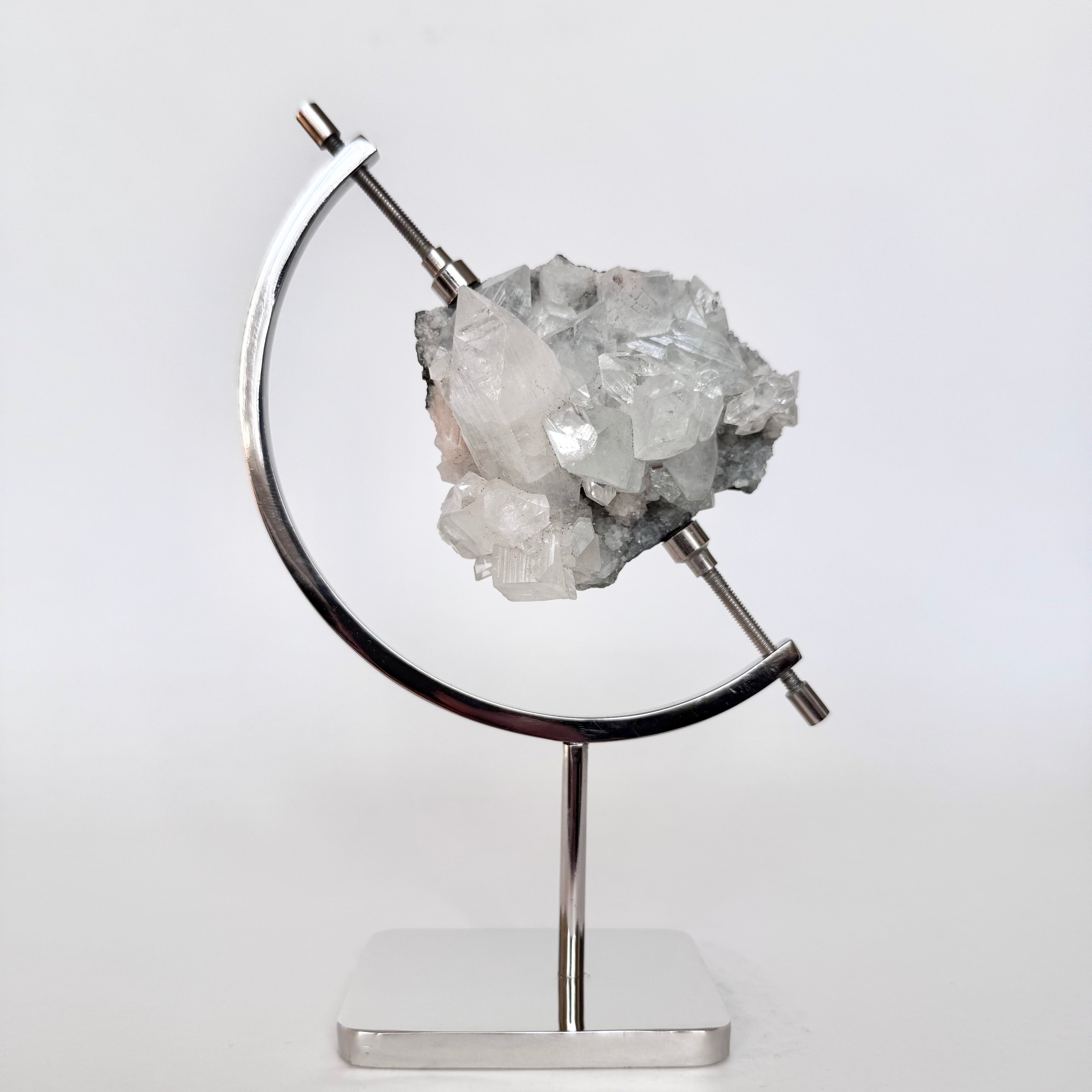 Apophyllite + Silver Arc Stand