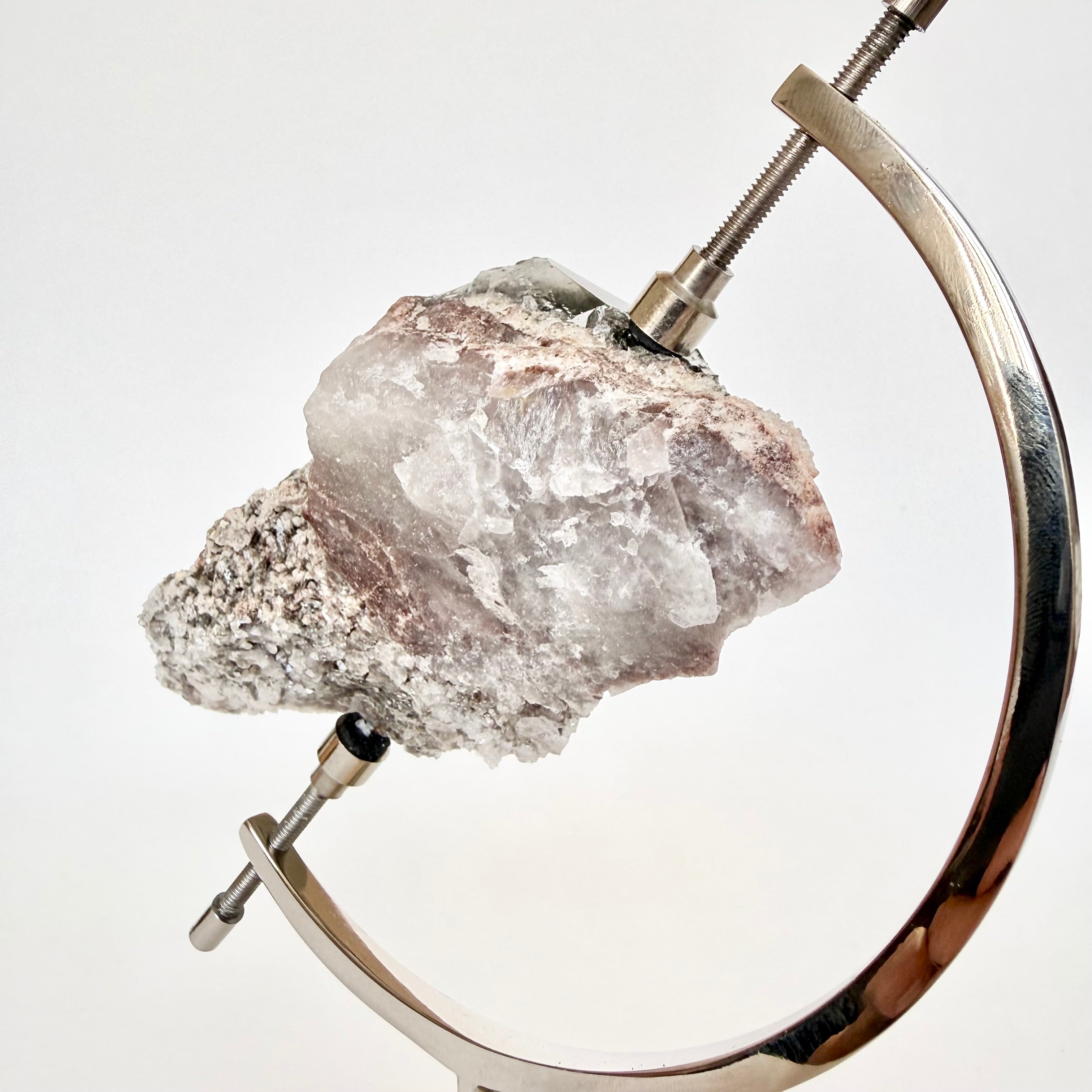Smoky Quartz + Silver Arc Stand