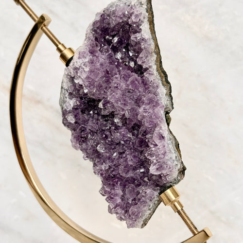 Amethyst + Brass Arc Stand