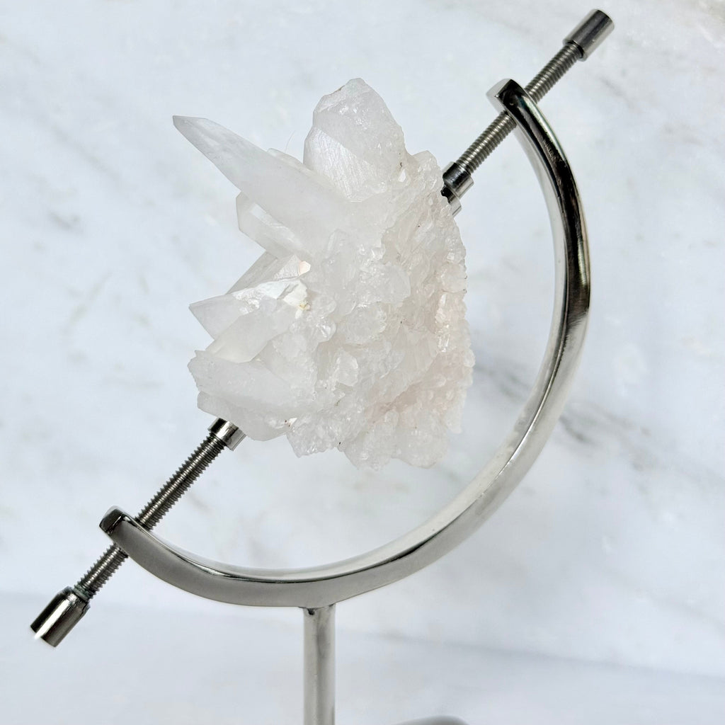 Clear Quartz + Chrome Arc Stand