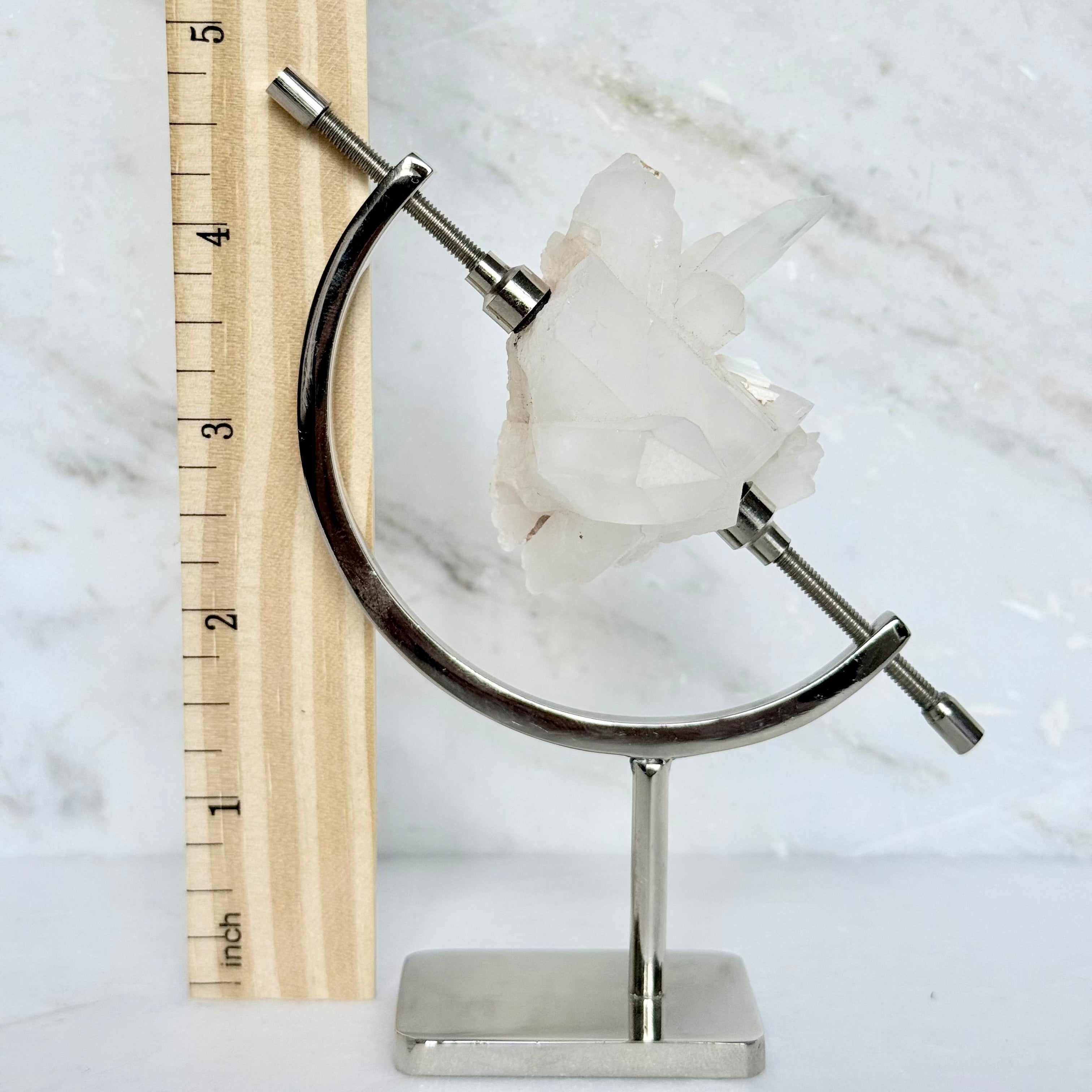 Clear Quartz + Chrome Arc Stand