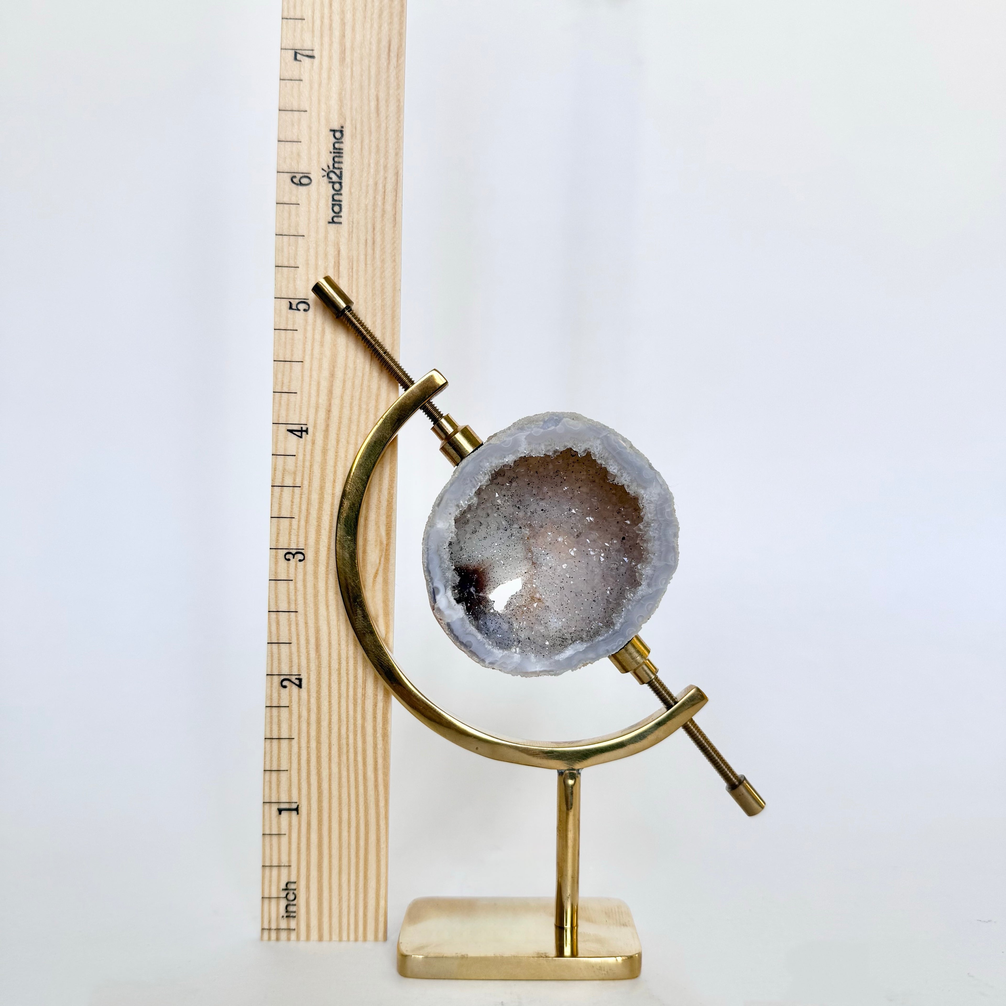 Geode + Brass Arc Stand