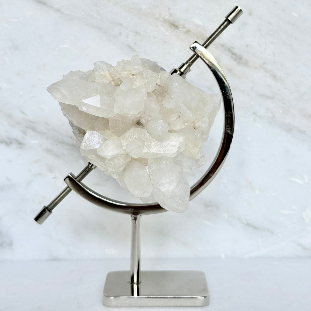 Clear Quartz + Chrome Arc Stand