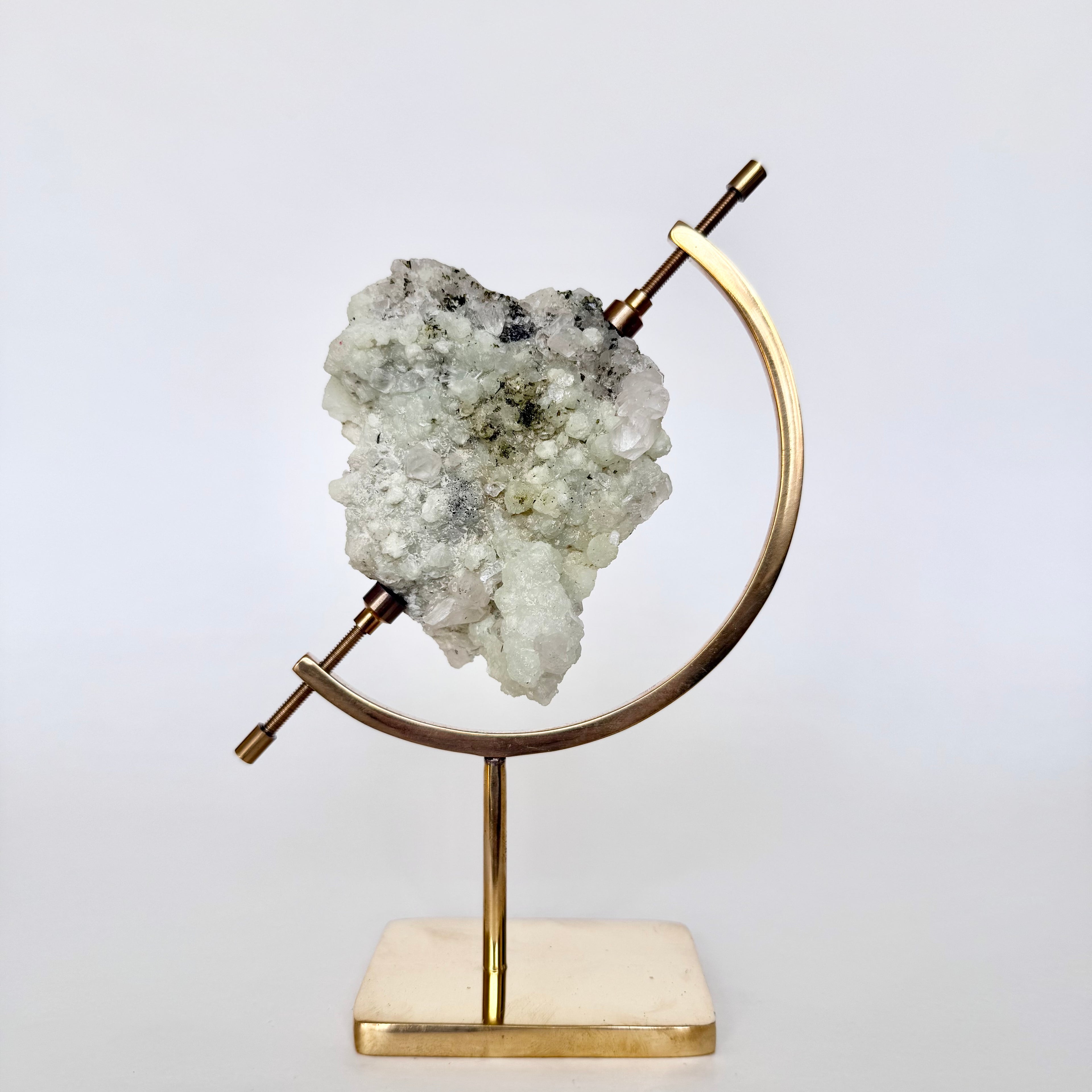 Datolite + Brass Arc Stand