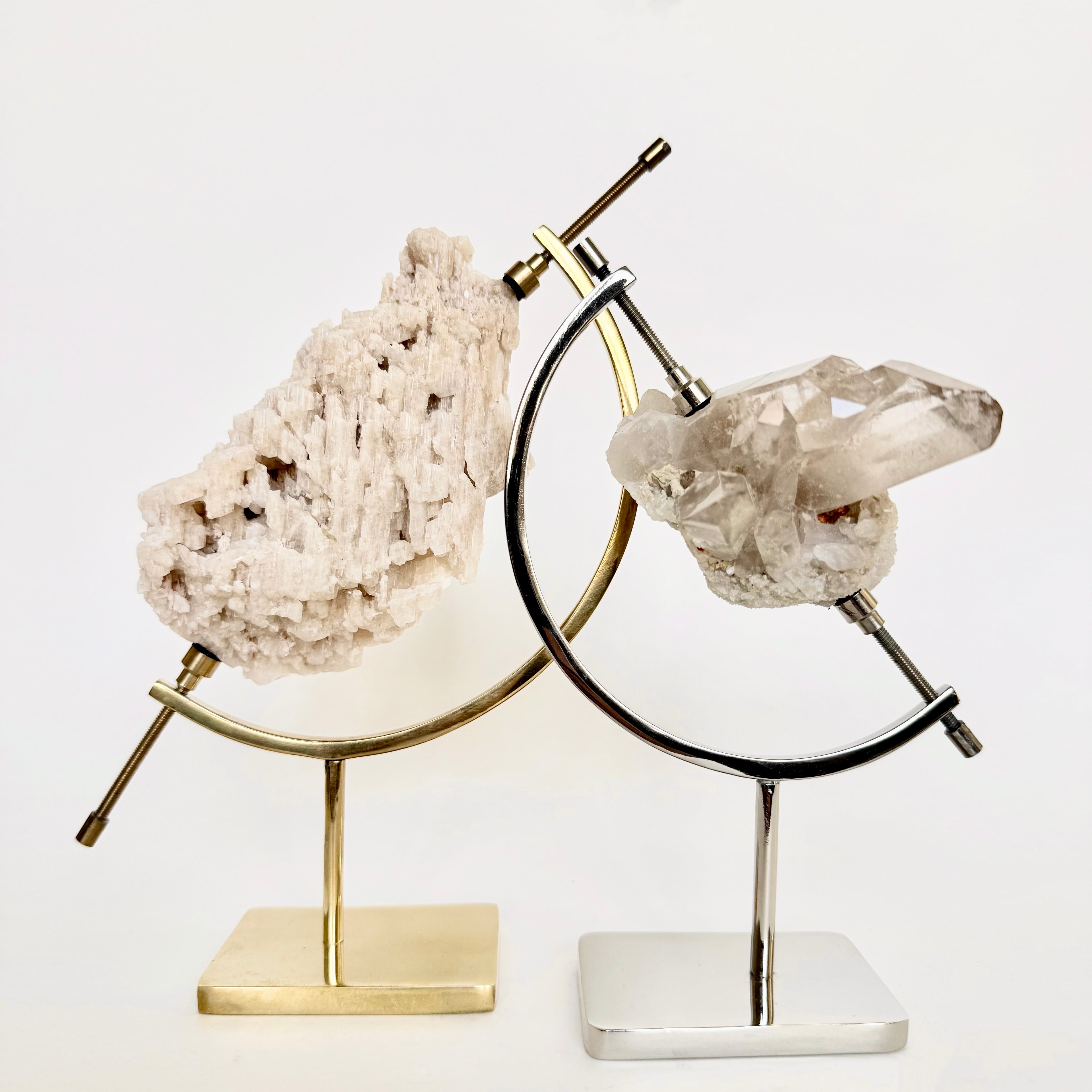 Beryllonite + Brass Arc Stand
