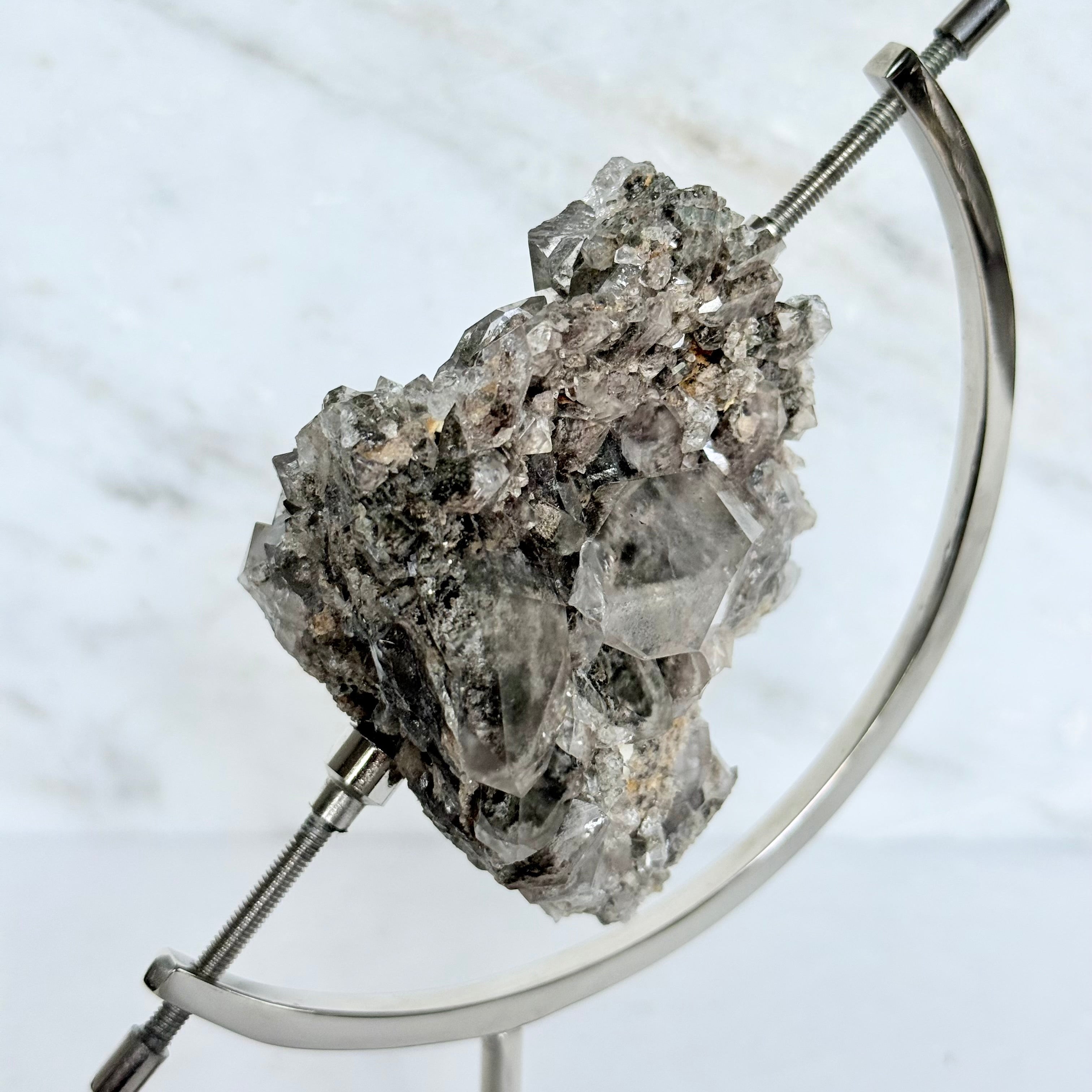 Smoky Quartz + Chrome Arc Stand