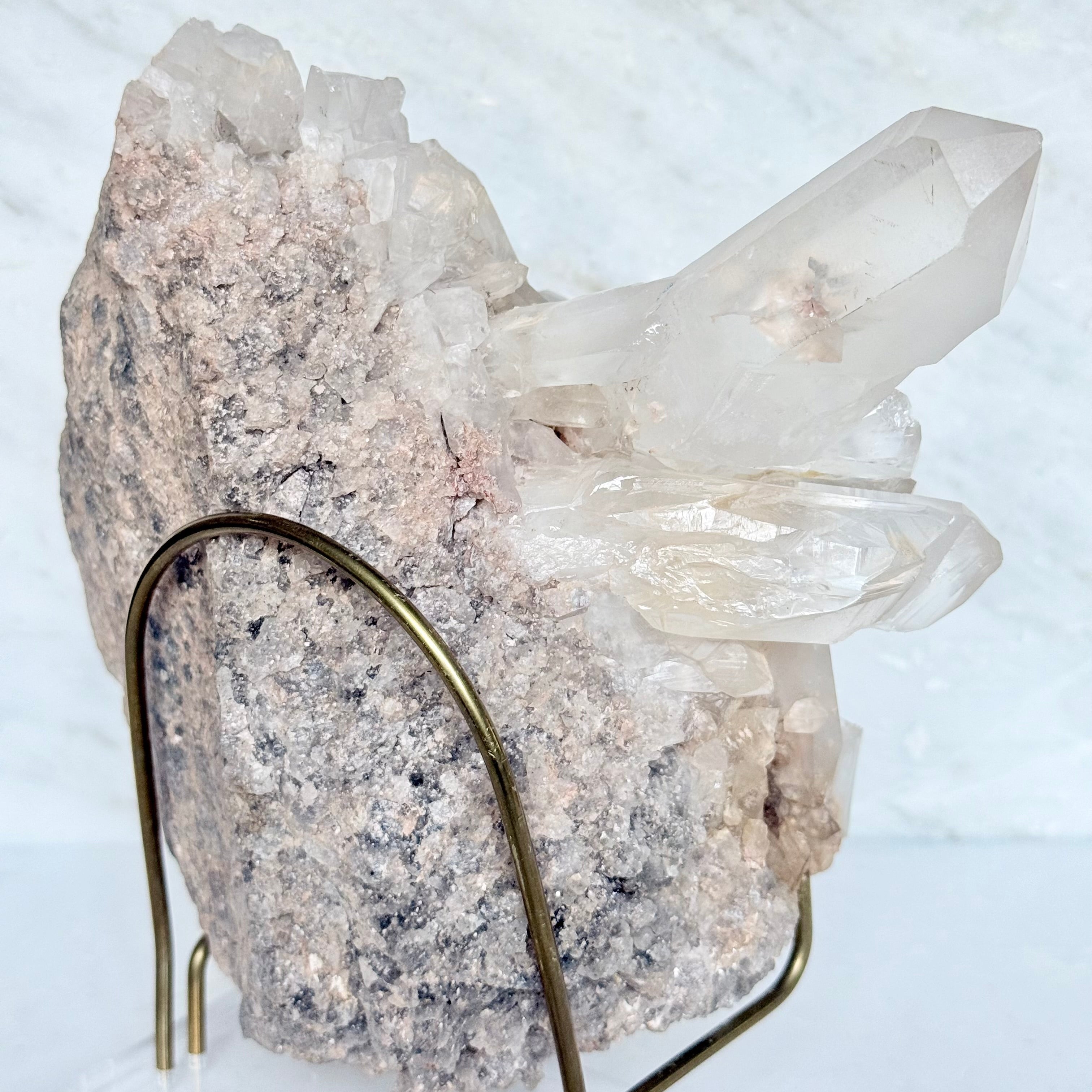 Clear Quartz + Acrylic/Brass Stand