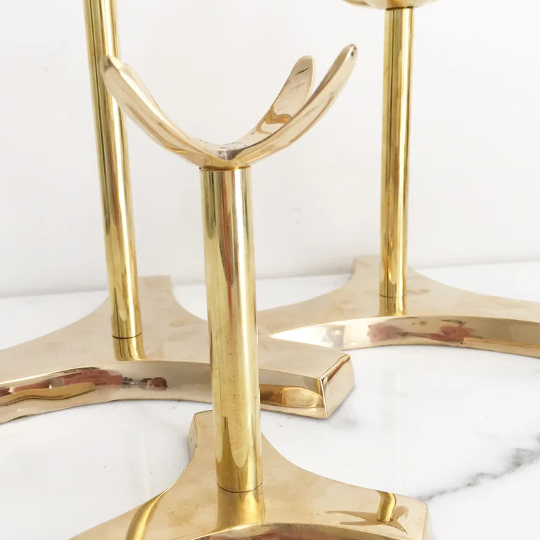 Tall Brass Claw Mineral | Crystal | Stone Specimen Stand