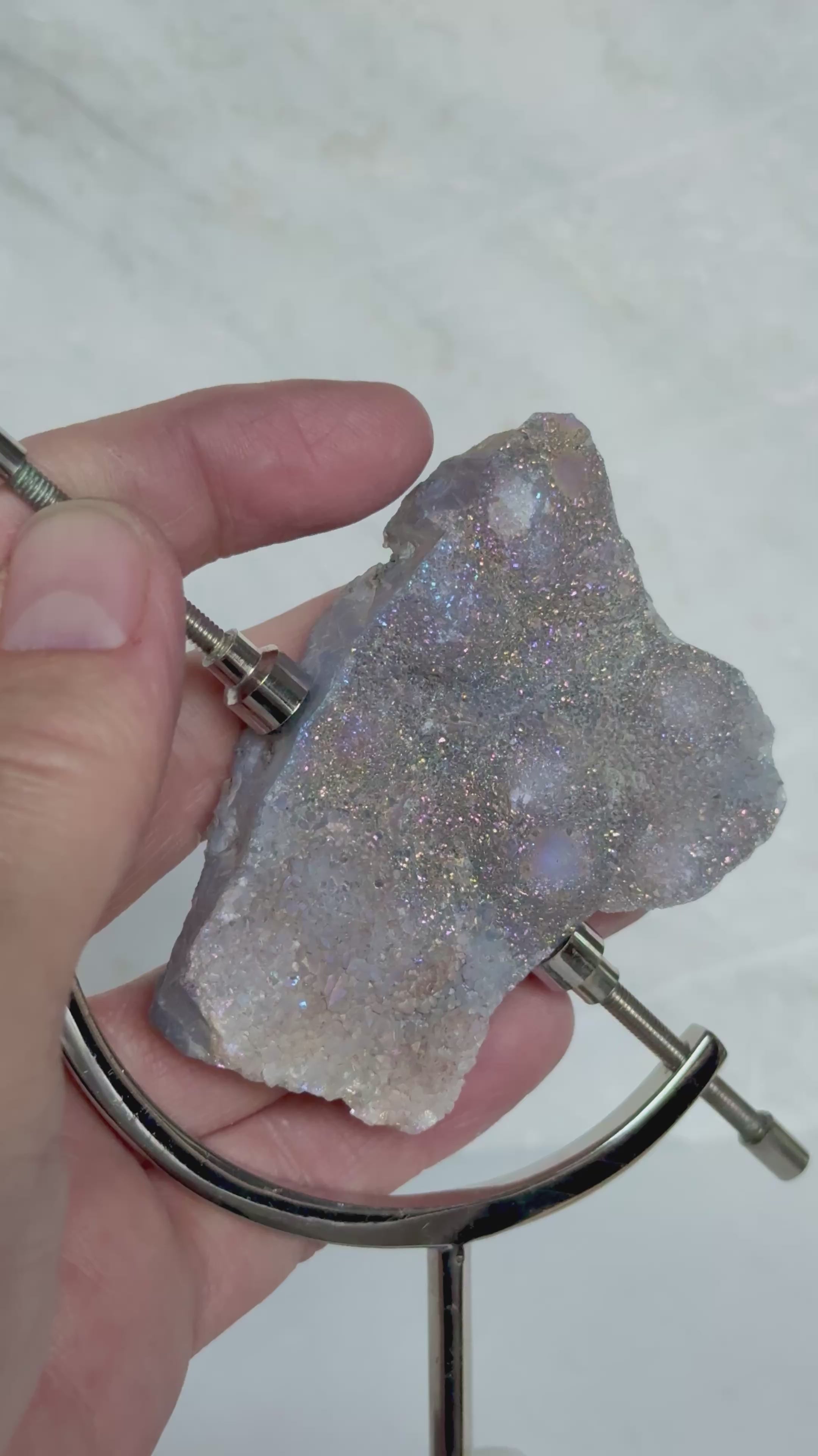 Aura Quartz + Chrome Arc Stand
